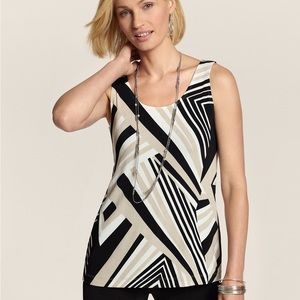 Chico’s Traveler’s Modern Geo tank/size 2-large/ EUC